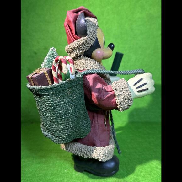 Vintage Kurt Adler Disney MICKEY MOUSE SANTA 8" Fabric Mache 1989 - Picture 6 of 9